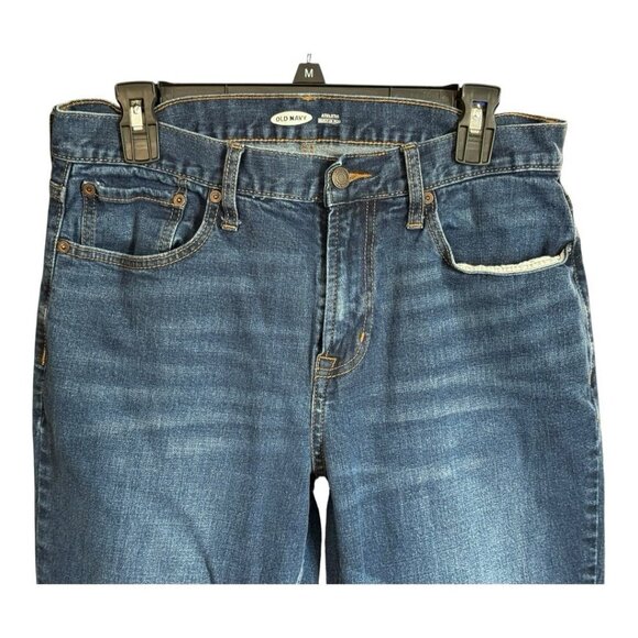 Old Navy Mens Straight Leg Athletic Built In Flex~Size 32x34~Blue Stretch Denim - Picture 5 of 10